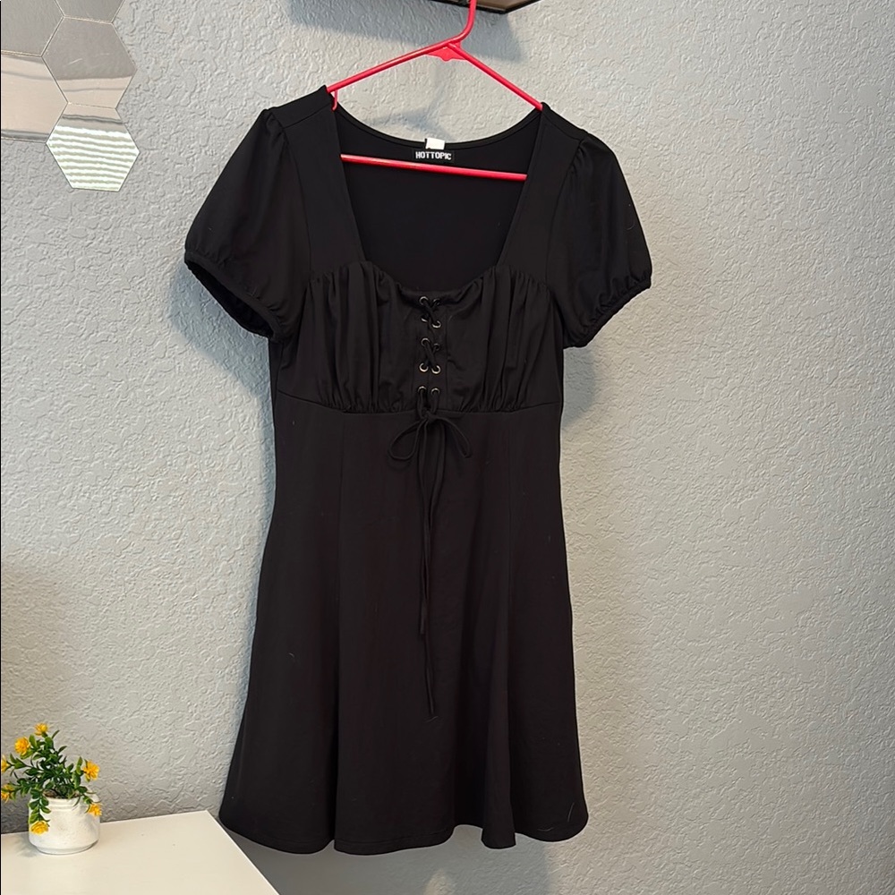 Hot Topic Black Peplum Babydoll Dress